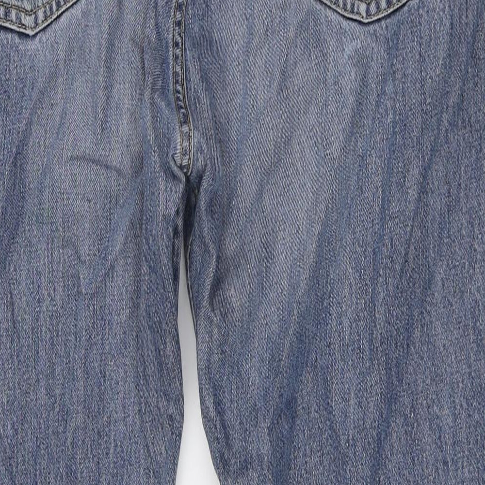 Lacosta Mens Blue Cotton Straight Jeans Size 32 in L32 in Regular Button