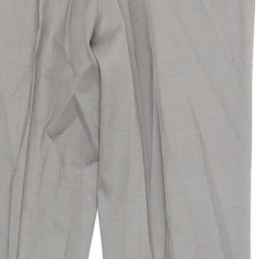 Mens UK Size 34 in Burton Regular Fit Dress Pants Grey Trousers