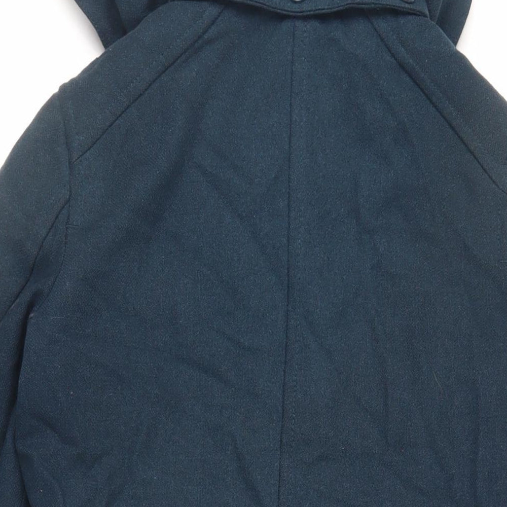 Divided by H&M Womens Green Pea Coat Coat Size 10 Button - Hooded