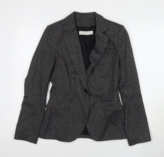 Zara Womens Grey Jacket Blazer Size M Button