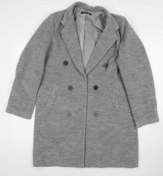 Womens UK Size 10 Boohoo Grey Overcoat
