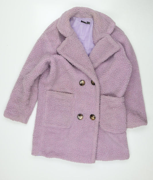 Womens UK Size 8 PRETTYLITTLETHING Purple Overcoat