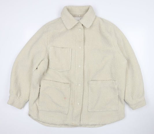 Womens UK Size L H&M Ivory Overcoat