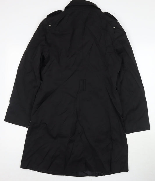 Debenhams Womens Black Trench Coat Coat Size 14 Zip