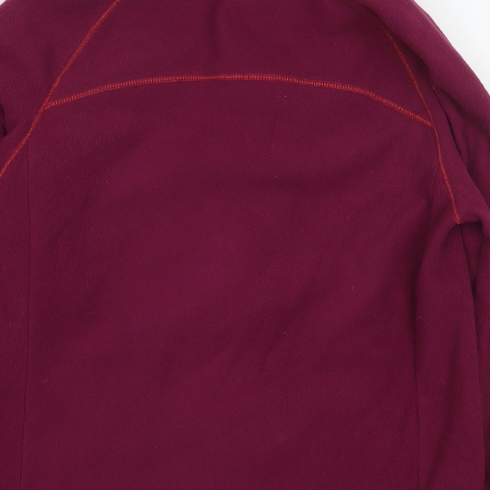 Brand and care label for Decathlon girls’ purple jacket, size 12-13, years zip
