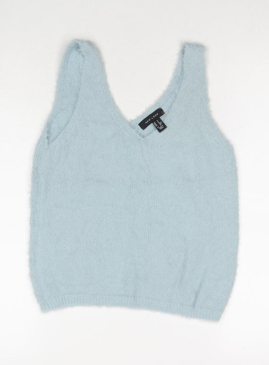 Womens UK Size S New Look Blue Basic Tank