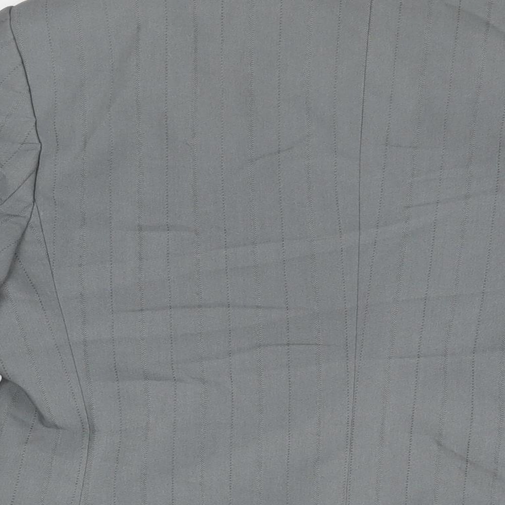 NEXT Womens Grey Striped Polyester Jacket Suit Jacket Size 14