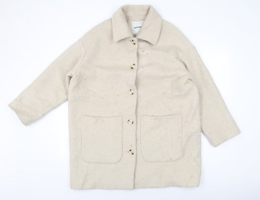 Womens UK Size S Monki Beige Overcoat