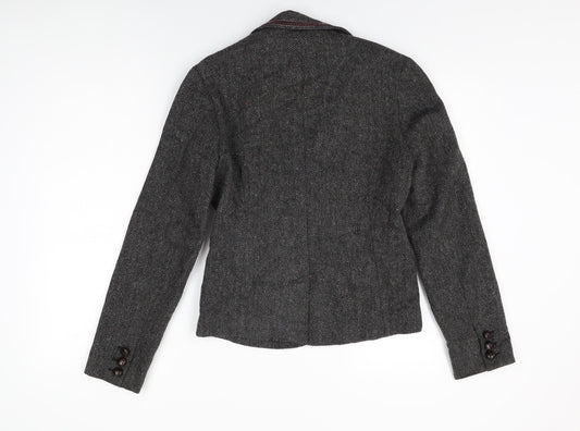 Crew Clothing Womens Grey Jacket Size 8 Button