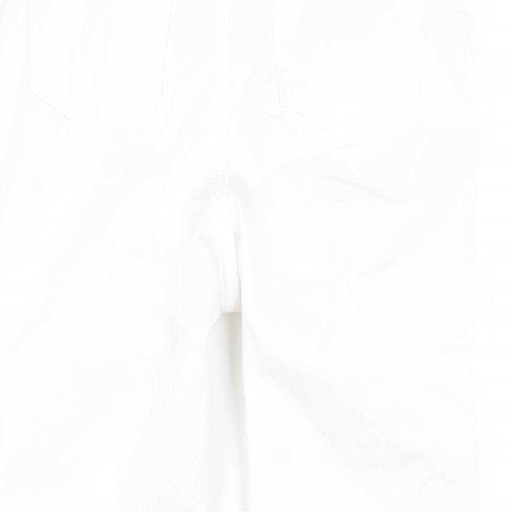 F&F Womens White Cotton Skinny Jeans Size 10 L26 in Regular Zip