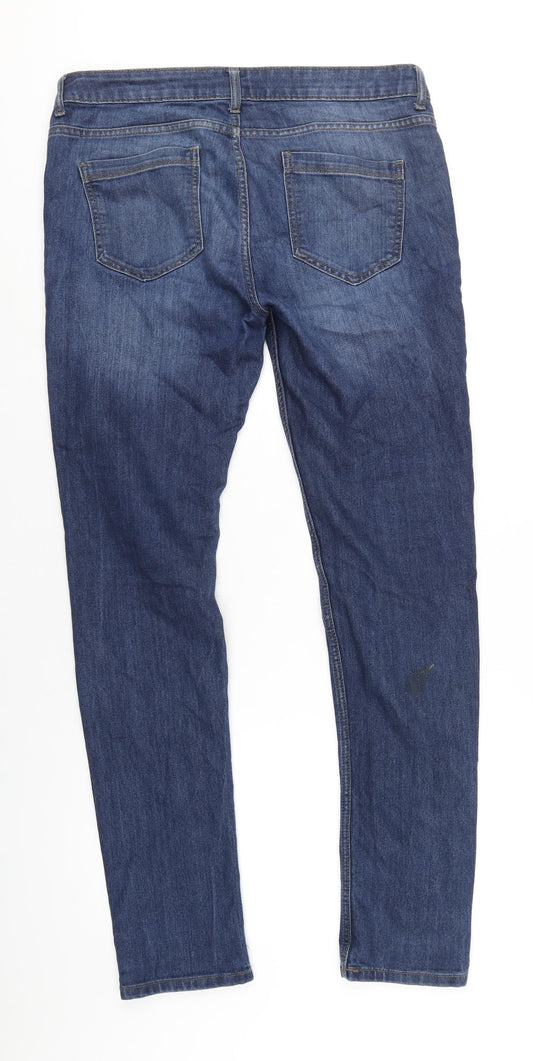 Denim & Co. Mens Blue Cotton Skinny Jeans Size 34 in L34 in Regular Zip