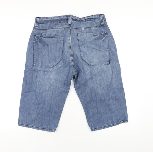 Denim & Co. Mens Beige Cotton Bermuda Shorts Size 30 in L14 in Regular Zip