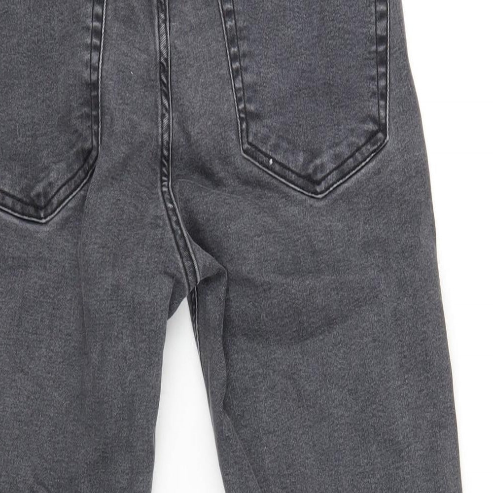 Topshop Womens Grey Cotton Skinny Jeans Size 28 in L34 in Regular