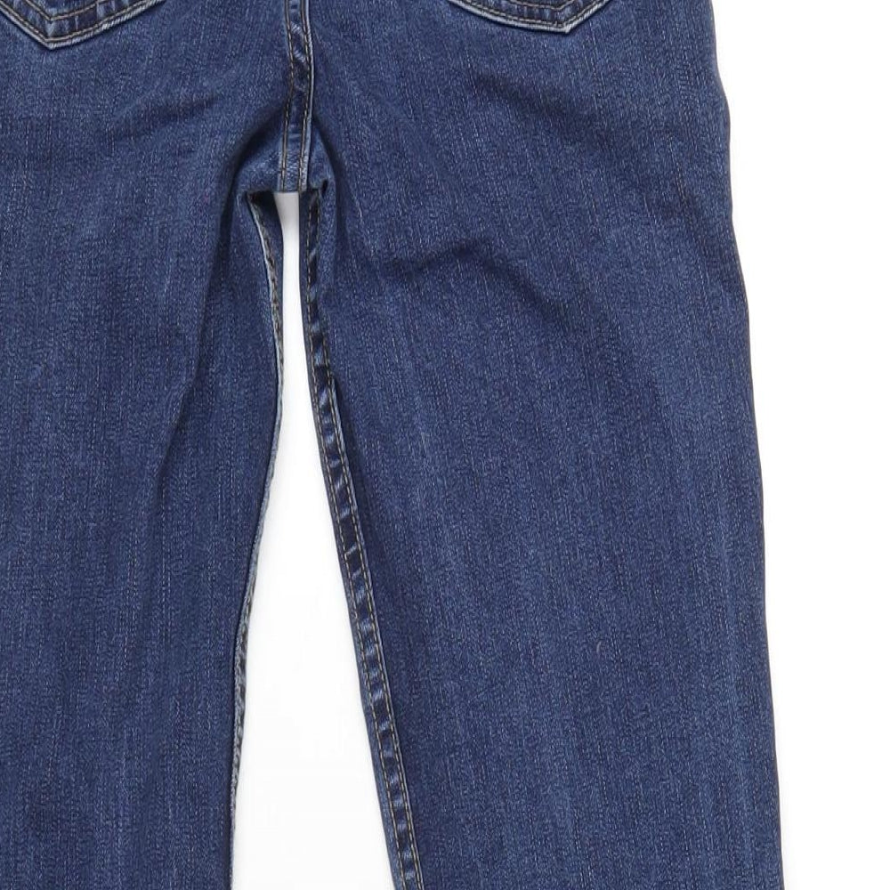 Motel Womens Blue Cotton Flared Jeans Size 2XS L30 in Regular Zip