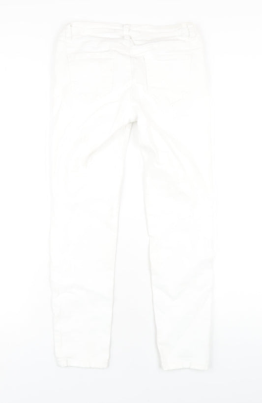 Womens UK Size 10 Toxik3 Regular Fit Skinny White Jeans