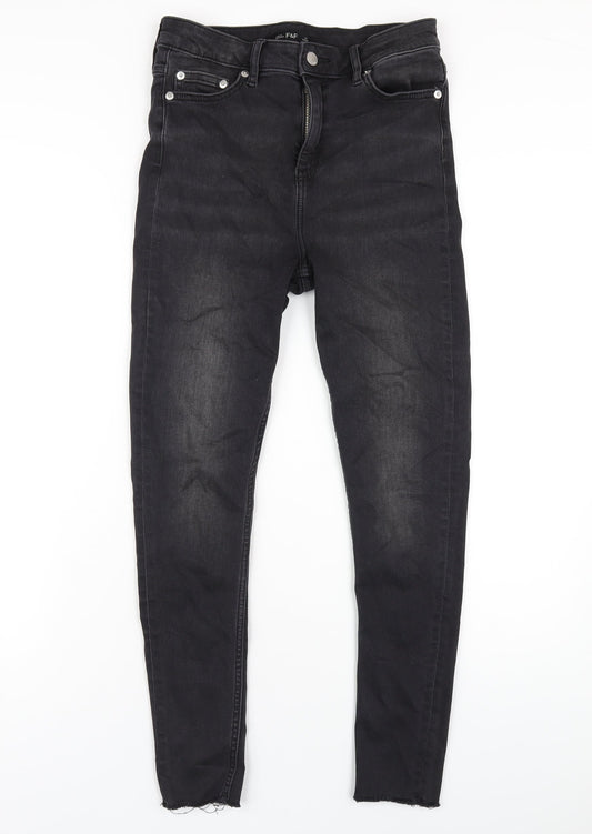Womens UK Size 10 F&F Regular Fit Skinny Black Jeans