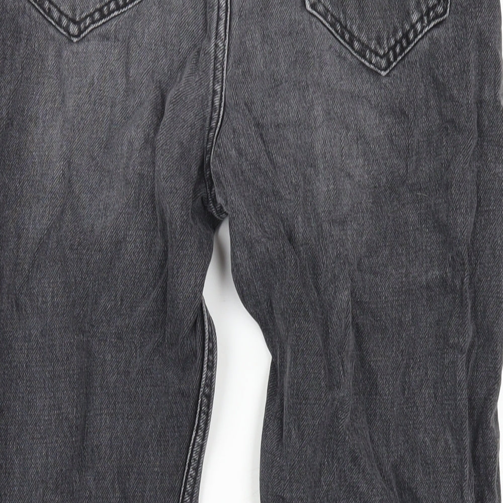 Topshop Womens Grey Cotton Straight Jeans Size 26 in L32 in Regular Button
