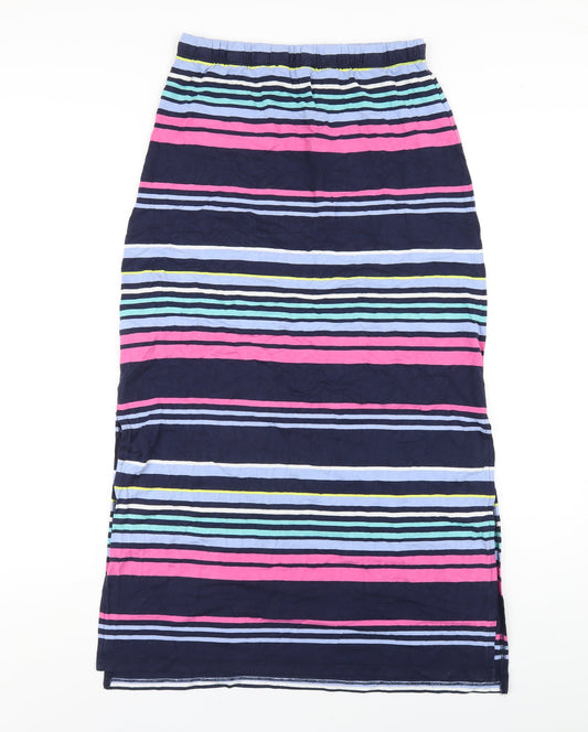 Crew Clothing Womens Multicoloured Striped Viscose Maxi Skirt Size 10