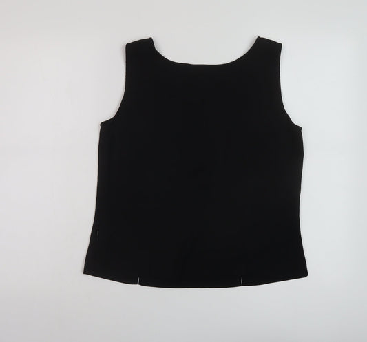 Womens UK Size S Reflections Black Basic Tank