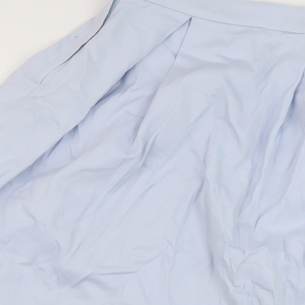 Dorothy Perkins Womens Blue Cotton A-Line Skirt Size 8 Zip