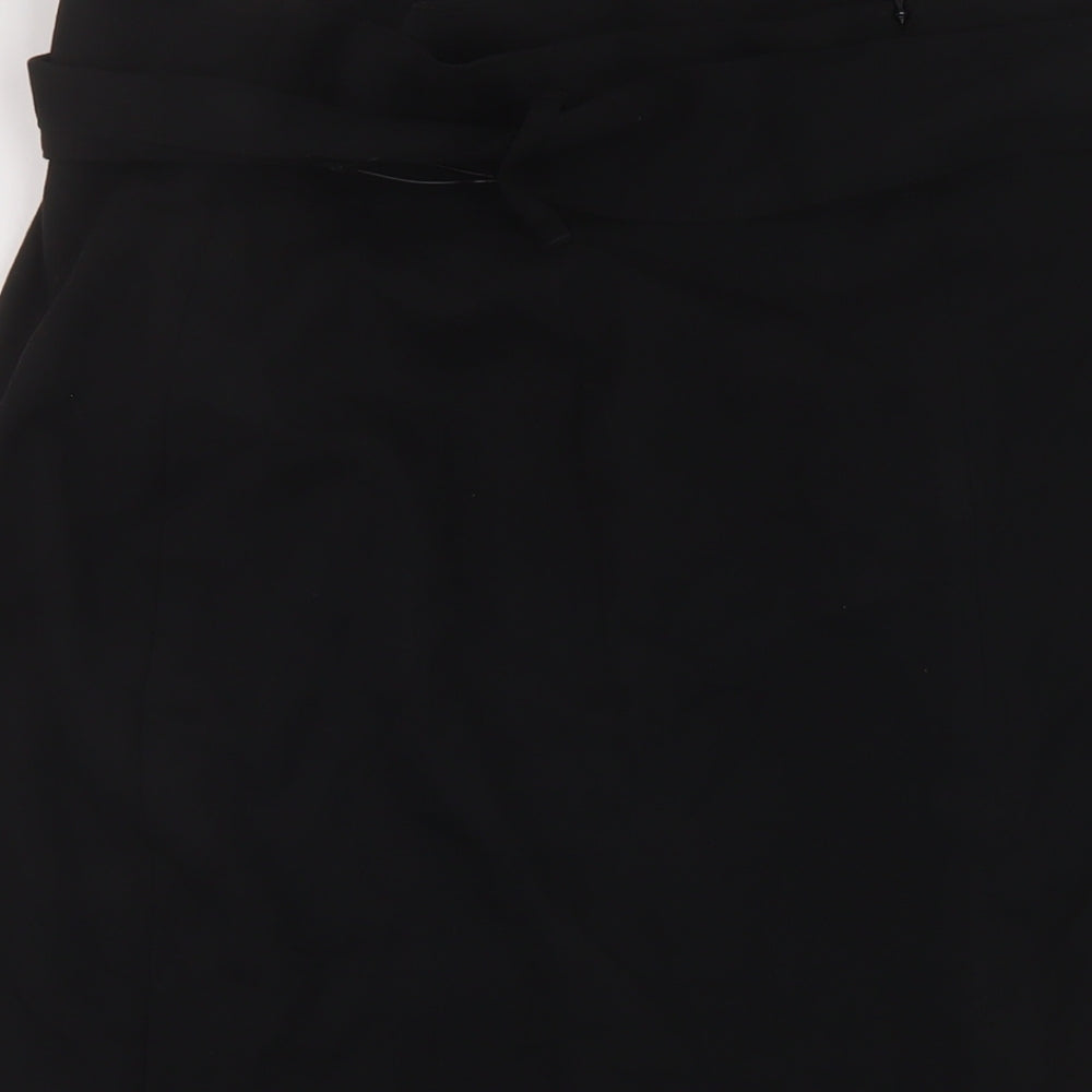 Marks and Spencer Womens Black Polyester Straight & Pencil Skirt Size 20 Zip