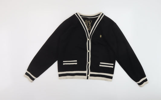 Womens UK Size XS River Island Black Bomber Jacket