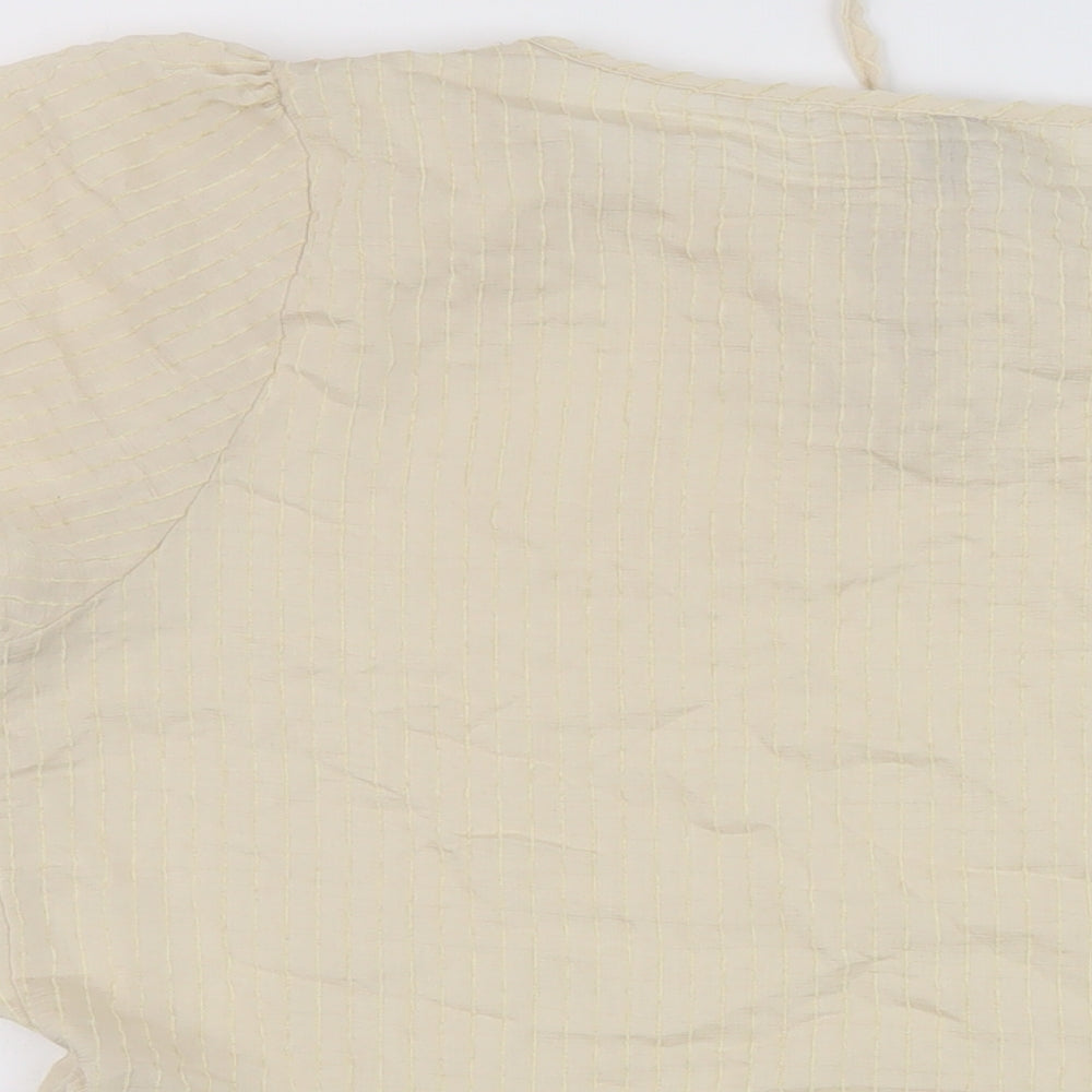 Womens UK Size 12 Peppercorn Beige Basic Blouse
