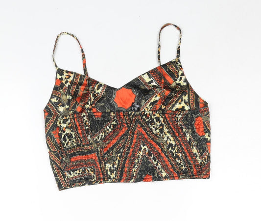 Womens UK Size 14 New Look Multicoloured Cropped Blouse