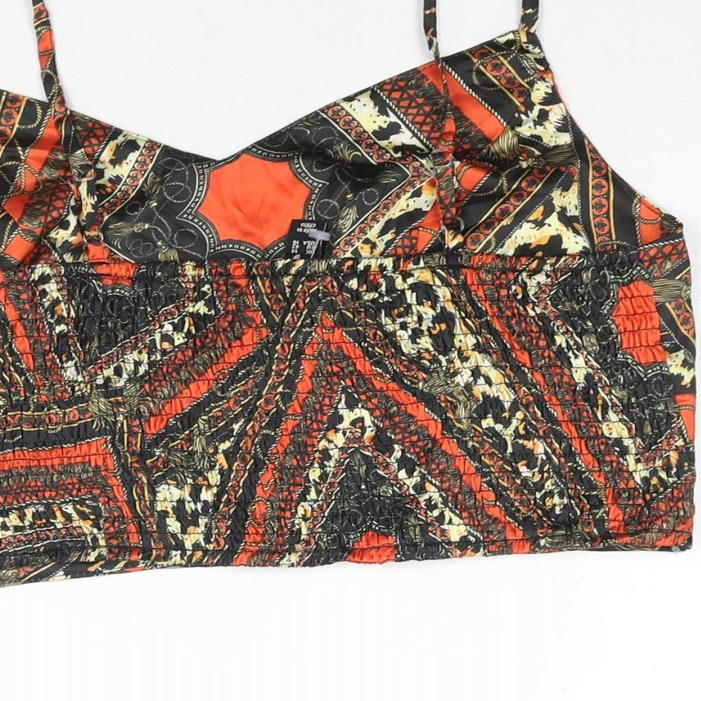 Womens UK Size 14 New Look Multicoloured Cropped Blouse