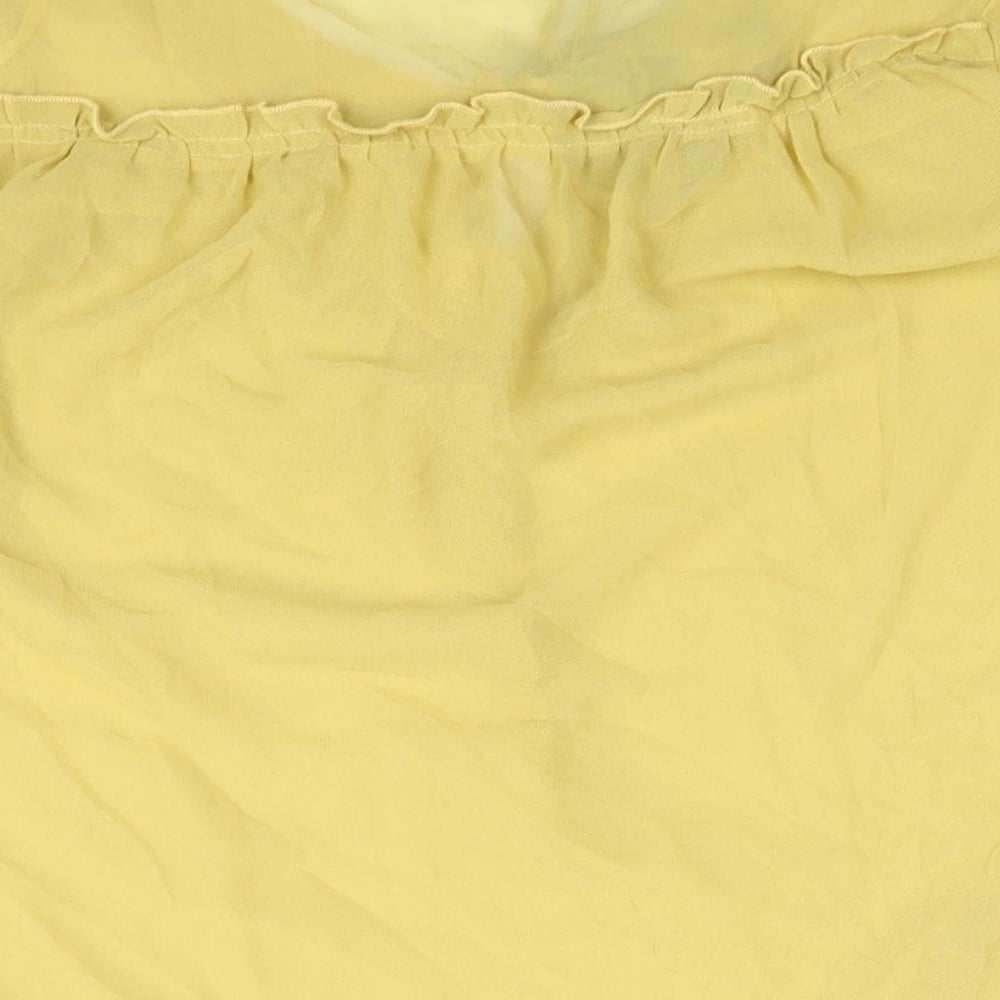 Womens UK Size 12 New Look Yellow Basic Blouse