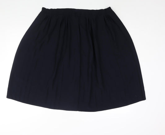 Bonmarché Womens Blue Polyester Pleated Skirt Size 18 - Button Detail