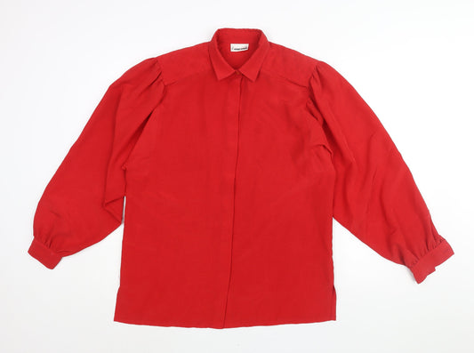 Womens UK Size 10 Gerry Weber Red Basic Button-Up