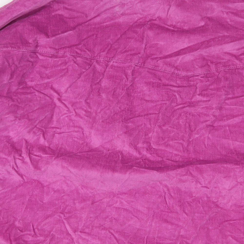 French Connection Womens Purple Cotton Basic Button-Up Size 10 Collared