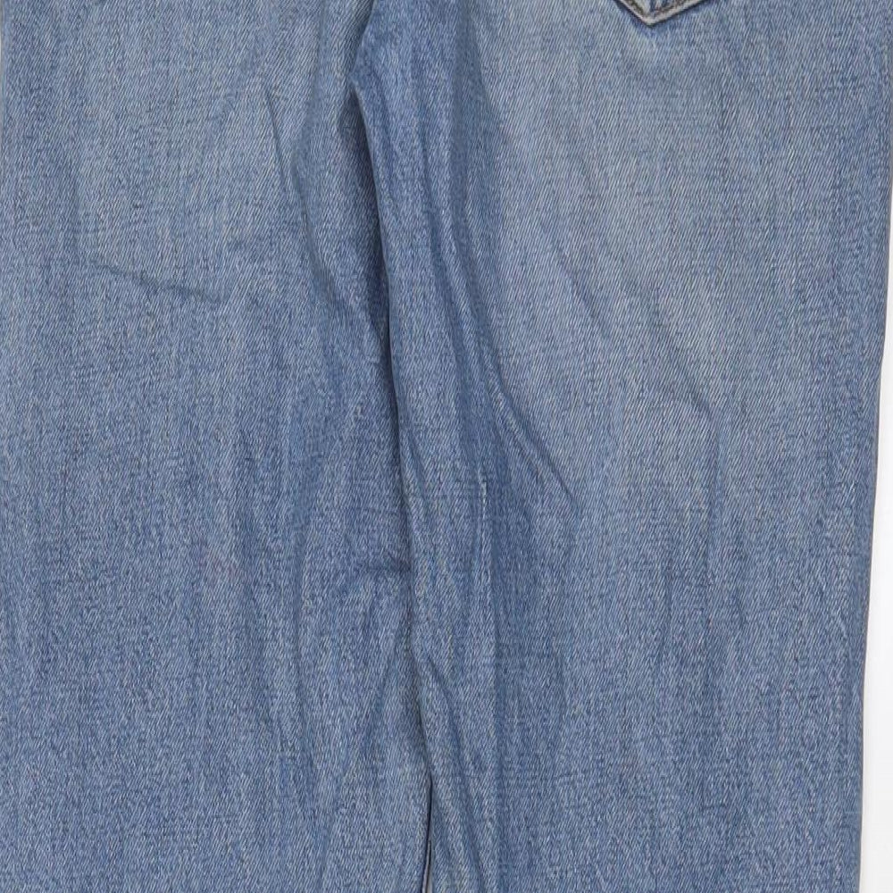 Topshop Womens Blue Cotton Straight Jeans Size 24 in L32 in Regular Button