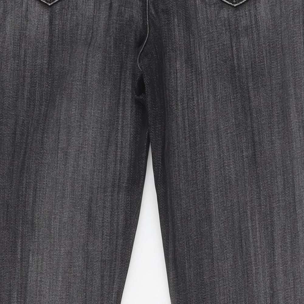 Label Lab Womens Black Cotton Mom Jeans Size 12 L28 in Regular Zip - Distressed pockets