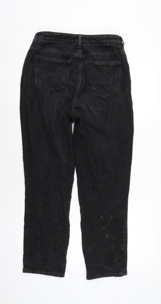 George Womens Black Cotton Blend Straight Jeans Size 10 L25.5 in Regular Tie