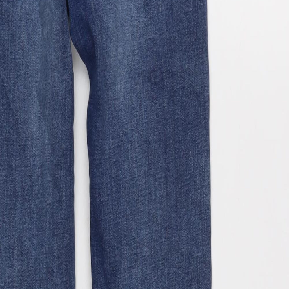 New Look Womens Blue Cotton Blend Tapered Jeans Size 10 L29 in Regular Zip