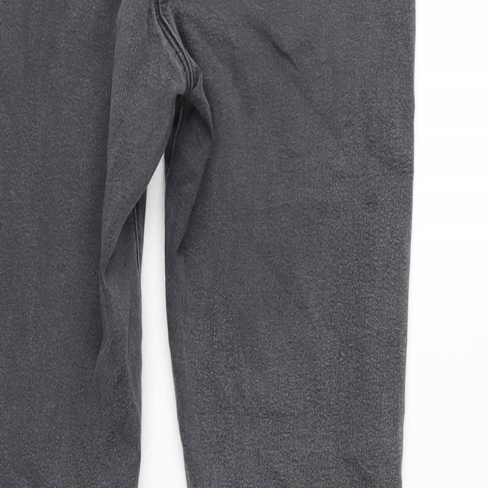 Topshop Womens Grey Cotton Blend Straight Jeans Size 26 in L28 in Regular Zip