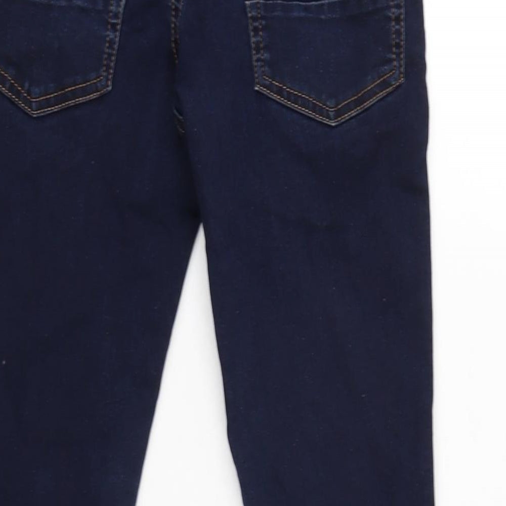 Bllue Zoo Girls Blue Cotton Tapered Jeans Size 10 Years L24.5 in Regular Zip