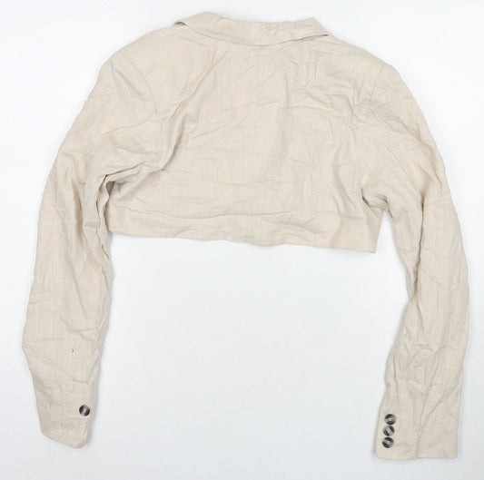 H&M Womens Beige Jacket Blazer Size XS Button