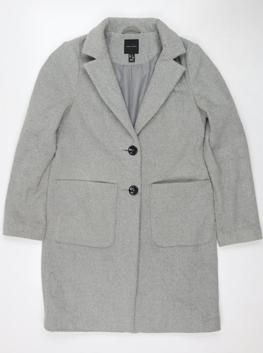 Womens UK Size 8 New Look Grey Pea Coat