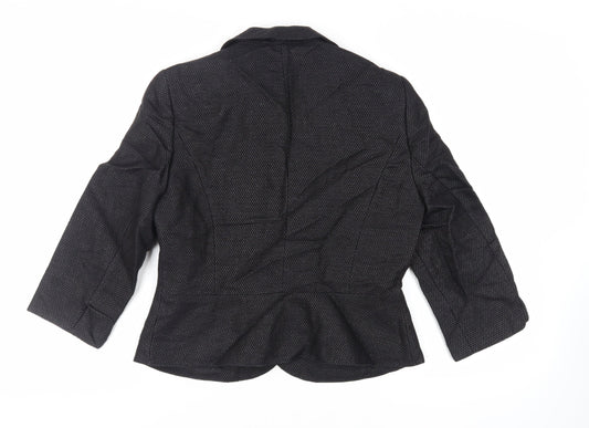 Basler Womens Black Jacket Blazer Size 12 Button