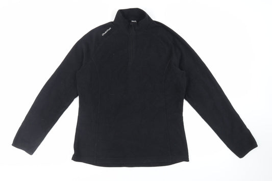 Decathlon Womens Black Polyester Pullover Sweatshirt Size M Zip