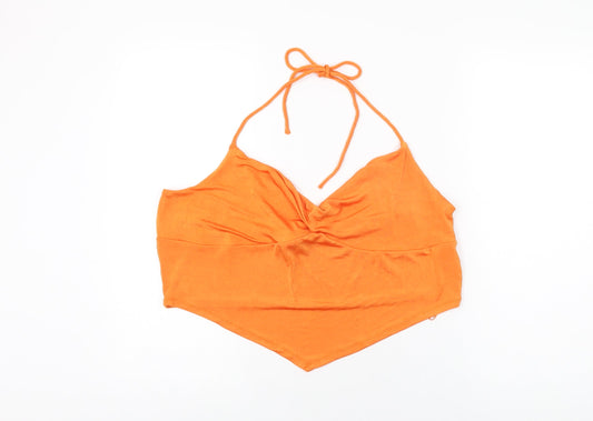 Womens UK Size 20 New Look Orange Cropped T-Shirt