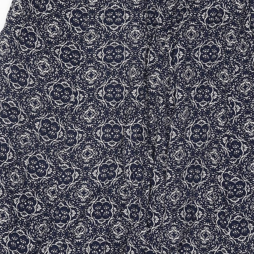 Apricot Womens Blue Geometric Viscose Swing Skirt Size 14