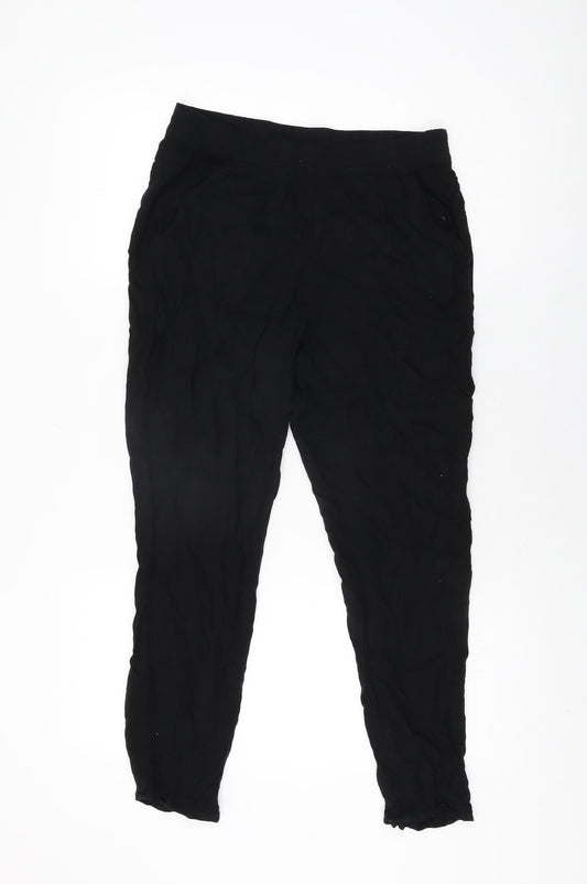 Womens UK Size 10 H&M Regular Fit Black Trousers