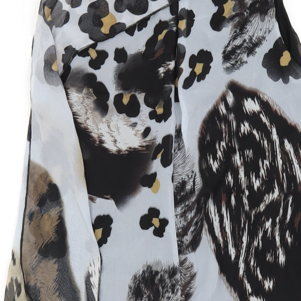 Izabel London Womens Multicoloured Animal Print Polyester A-Line Size 10 Scoop Neck Pullover