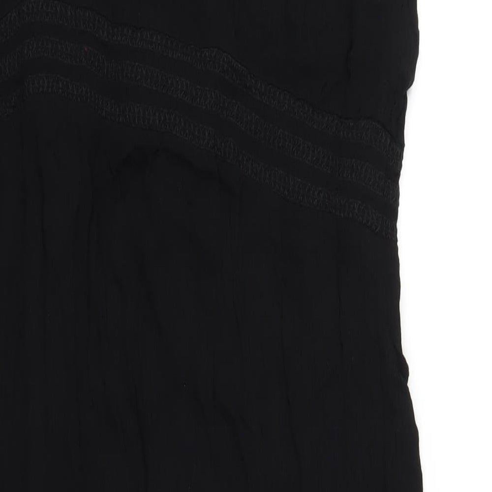 Marks and Spencer Womens Black Viscose A-Line Size 22 V-Neck Pullover