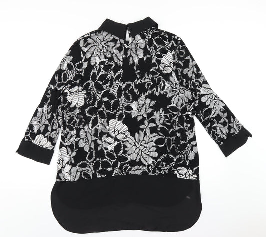 Womens UK Size 14 Roman Black Basic Blouse