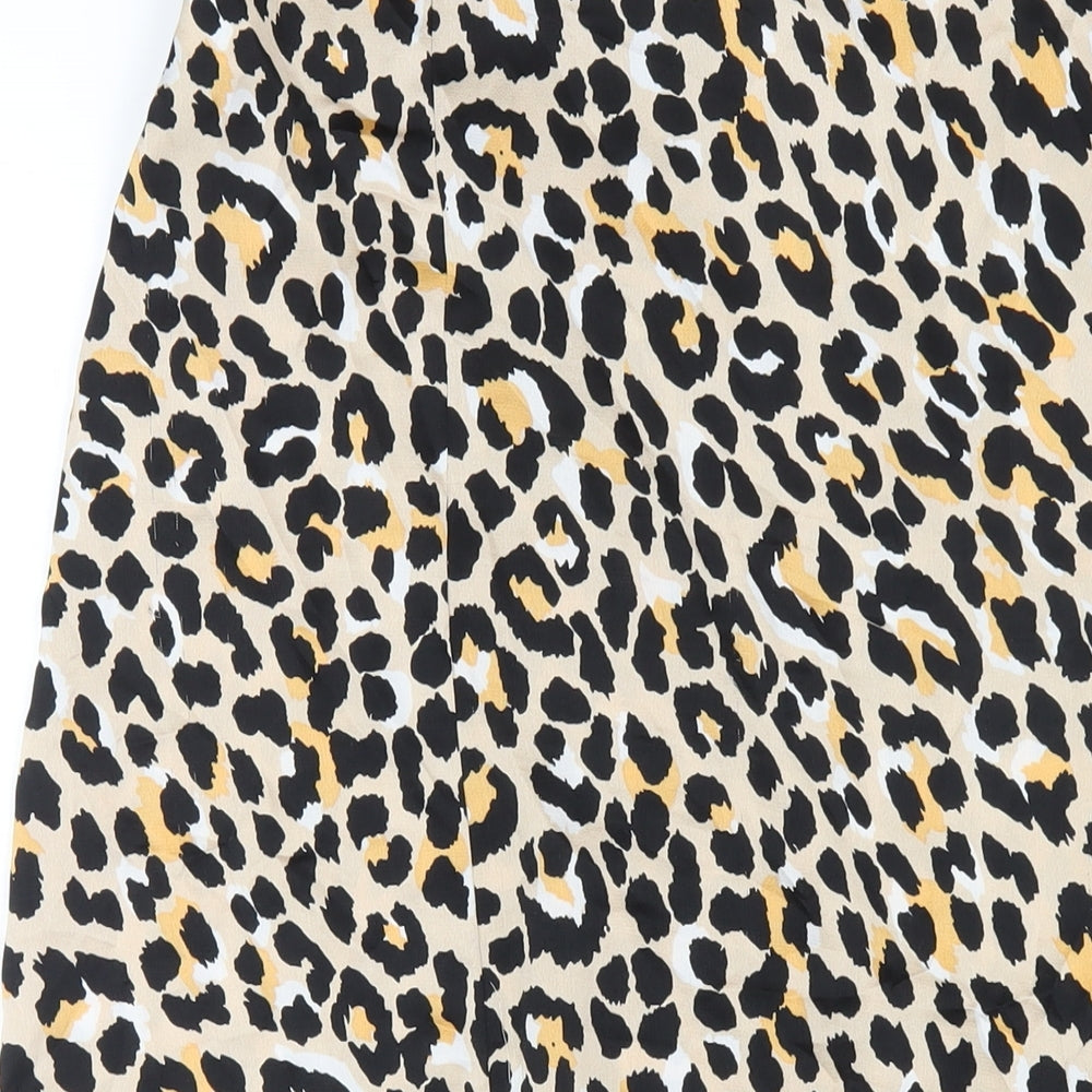 Love & Other Things Womens Brown Animal Print Polyester A-Line Skirt Size XS Zip - Leopard Print